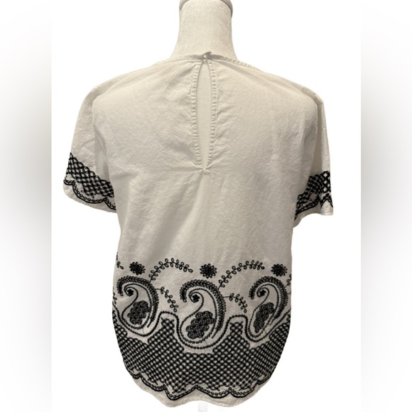 Michael Kors White and Black Patterned Short Sleeve Top, XS - Picture 6 of 7